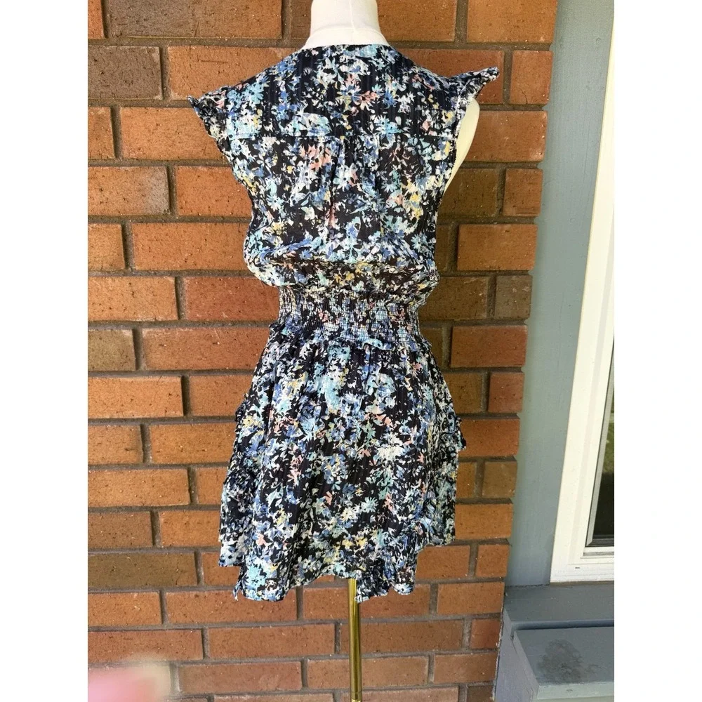 Ramy Brook Jessie Bloom Printed Dress Mini Colorful | Navy Multi | Women Size XS